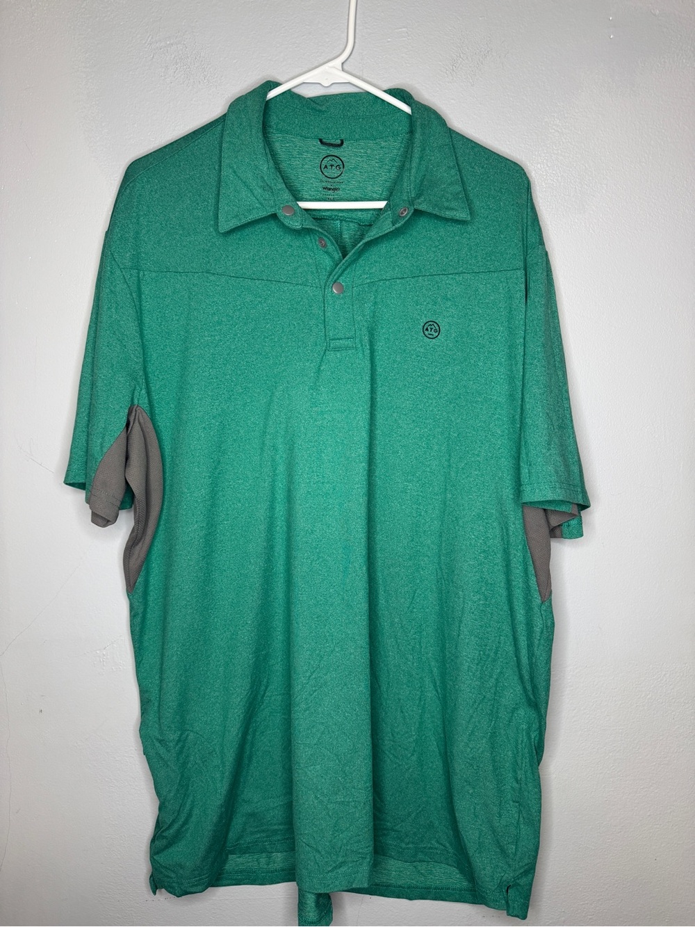 ATG Wrangler Men's Green & Gray Polo Size XLT